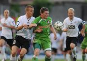 17 July 2008; Denis Behan, Cork City, in action against Kalle Parviainen, FC Haka. UEFA Cup First Qualifying Round, 1st Leg, Cork City v FC Haka, Turners Cross, Cork. Picture credit: Stephen McCarthy / SPORTSFILE