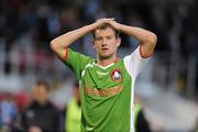 17 July 2008; A dejected Patrick Sullivan, Cork City, after the match. UEFA Cup First Qualifying Round, 1st Leg, Cork City v FC Haka, Turners Cross, Cork. Picture credit: Stephen McCarthy / SPORTSFILE