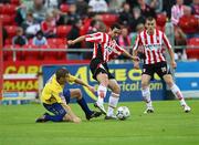18 July 2008; Mark Farren, Derry City, in action against Conor Powell, Bohemians. eircom League Premier Division, Derry City v Bohemians, Brandywell, Derry, Co. Derry. Picture credit: Oliver McVeigh / SPORTSFILE