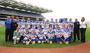 14 July 2008; The Waterford squad with mentors, Uachtaran Chumann Camogaiochta na nGael Liz Howard and Marie Roche, Waterford / South Tipperary District Support, Coillte, during the Coillte Camogie - U14 Development Squads Blitz Day. Over 240 players from Antrim, Carlow, Cavan, Down, Louth, Roscommon, Waterford and Wexford had the once in a lifetime opportunity to play on the hallowed turf of Croke Park. Coillte Camogie - U14 Development Squads Blitz Day, Croke Park, Dublin. Picture credit: Stephen McCarthy / SPORTSFILE