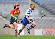 14 July 2008; Aoife Hannon, Waterford, in action against Shauna Barcoe, Carlow, during the Coillte Camogie - U14 Development Squads Blitz Day. Over 240 players from Antrim, Carlow, Cavan, Down, Louth, Roscommon, Waterford and Wexford had the once in a lifetime opportunity to play on the hallowed turf of Croke Park. Coillte Camogie - U14 Development Squads Blitz Day, Croke Park, Dublin. Picture credit: Stephen McCarthy / SPORTSFILE         *** Local Caption *** 17 8