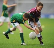 17 July 2008; Niall Heslin, Gorthletra, Leitrim, in action against Brendan Kilkenny, Tulsk, Roscommon, during the Connacht - Play and Stay with GAA Go Games activity day which saw over 320 children take part in games in both hurling and football on three pitches at Croke Park, Dublin. Picture credit: Brian Lawless / SPORTSFILE