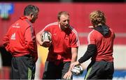26 May 2015; Munster head coach Anthony Foley, left, technical advisor Mick O'Driscoll, centre, and scrum coach Jerry Flannery in conversation during squad training. Thomond Park, Limerick. Picture credit: Diarmuid Greene / SPORTSFILE