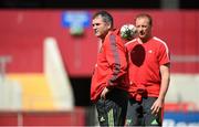 26 May 2015; Munster head coach Anthony Foley and technical advisor Mick O'Driscoll during squad training. Thomond Park, Limerick. Picture credit: Diarmuid Greene / SPORTSFILE