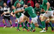 28 May 2015; Jimmy Gopperth, Barbarians, is tackled by Richardt Strauss, Ireland. International Rugby Friendly, Ireland v Barbarians. Thomond Park, Limerick. Picture credit: Diarmuid Greene / SPORTSFILE