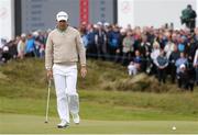 28 May 2015; Padraig Harrington, Ireland, on the 18th green before taking his last putt of the round. Dubai Duty Free Irish Open Golf Championship 2015, Day 1. Royal County Down Golf Club, Co. Down. Picture credit: John Dickson / SPORTSFILE
