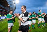 28 May 2015; Barbarians captain Shane Jennings is applauded off the pitch by Ireland players after the game. International Rugby Friendly, Ireland v Barbarians. Thomond Park, Limerick. Picture credit: Diarmuid Greene / SPORTSFILE