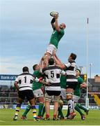 28 May 2015; Dan Tuohy, Ireland, wins possession in a lineout. International Rugby Friendly, Ireland v Barbarians. Thomond Park, Limerick. Picture credit: Diarmuid Greene / SPORTSFILE
