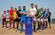 29 May 2015; All the captains are pictured together after the press conference ahead of the World Rugby U20 Championship. Milano, Italy. Picture credit: Roberto Bregani / SPORTSFILE