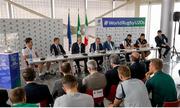 29 May 2015; A general view of the press conference ahead of the World Rugby U20 Championship. Milano, Italy. Picture credit: Roberto Bregani / SPORTSFILE