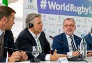 29 May 2015; Brett Gosper, second from left, Chief Executive Officer, World Rugby, during a press conference ahead of the World Rugby U20 Championship. Milano, Italy. Picture credit: Roberto Bregani / SPORTSFILE