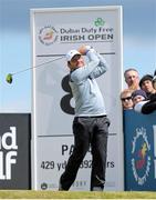 29 May 2015; Francesco Molinari, Italy, tees off at the 8th. Dubai Duty Free Irish Open Golf Championship 2015, Day 2. Royal County Down Golf Club, Co. Down. Picture credit: John Dickson / SPORTSFILE