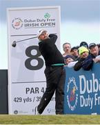 29 May 2015; Shane Lowry, Ireland, tees off at the 8th. Dubai Duty Free Irish Open Golf Championship 2015, Day 2. Royal County Down Golf Club, Co. Down. Picture credit: John Dickson / SPORTSFILE