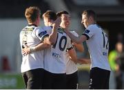 29 May 2015; Dundalk's, from left to right, John Mountney, Ronan Finn, Richie Towell and Shane Grimes celebrate after their side took the lead following a Shelbourne own goal. Irish Daily Mail FAI Senior Cup, Second Round, Dundalk v Shelbourne. Oriel Park, Dundalk, Co. Louth. Photo by Sportsfile