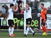 29 May 2015; Ronan Finn, right, Dundalk, celebrates after scoring his side's fifth goal with team-mate Jake Kelly. Irish Daily Mail FAI Senior Cup, Second Round, Dundalk v Shelbourne. Oriel Park, Dundalk, Co. Louth. Photo by Sportsfile