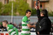 29 May 2015; Keith Fahey, Shamrock Rovers, is substituted during the second half. Irish Daily Mail FAI Senior Cup, Second Round, St Patrick's Athletic v Shamrock Rovers. Richmond Park, Dublin. Picture credit: David Maher / SPORTSFILE