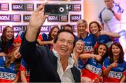 29 May 2015; MC Marty Morrissey takes a selfie with the Munster winners at the TESCO Team of the League. Croke Park, Dublin. Picture credit: Piaras Ó Mídheach / SPORTSFILE