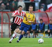 18 July 2008; Thomas Stewart, Derry City, in action against Thomas Heary, Bohemians. eircom League Premier Division, Derry City v Bohemians, Brandywell, Derry, Co. Derry. Picture credit: Oliver McVeigh / SPORTSFILE