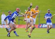 19 July 2008; Johnny Campbell, Antrim, in action against Eoin Holohan, Laois. GAA Hurling All-Ireland Senior Championship Relegation Play-off, Antrim v Laois, Pairc Tailteann, Navan, Co. Meath. Picture credit: Brian Lawless / SPORTSFILE