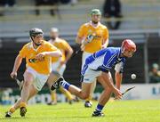 19 July 2008; Michael McEvoy, Laois, in action against P.J. O'Connell, Antrim. GAA Hurling All-Ireland Senior Championship Relegation Play-off, Antrim v Laois, Pairc Tailteann, Navan, Co. Meath. Picture credit: Brian Lawless / SPORTSFILE