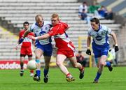 19 July 2008; Fergal Doherty, Derry, in action against Dick Clerkin and Conor McManus, Monaghan. GAA Football All-Ireland Senior Championship Qualifier - Round 1, Monaghan v Derry. Clones, Co. Monaghan. Picture credit: Oliver McVeigh / SPORTSFILE