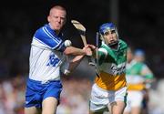 19 July 2008; John Mullane, Waterford, in action against David Franks, Offaly. GAA Hurling All-Ireland Senior Championship Qualifier - Round 4, Offaly v Waterford, Thurles, Co. Tipperary. Picture credit: Ray Ryan / SPORTSFILE