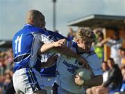 19 July 2008; Paddy Dowd, Longford, in action against Barry Brennan, Laois. GAA Football All-Ireland Senior Championship Qualifier, Round 1, Longford v Laois. Pearse Park, Longford. Picture credit: Ray Lohan / SPORTSFILE *** Local Caption ***