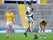 19 July 2008; Jim Donovan, left, Limerick, celebrates with his team-mate Lorcan O'Dwyer at the end of the game. GAA Football All-Ireland Senior Championship Qualifier - Round 1, Limerick v Meath, Gaelic Grounds, Limerick. Picture credit: David Maher / SPORTSFILE