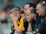 19 July 2008; Meath manager Colm Coyle, second from left, with team selectors during the closing stages of the game. GAA Football All-Ireland Senior Championship Qualifier - Round 1, Limerick v Meath, Gaelic Grounds, Limerick. Picture credit: David Maher / SPORTSFILE