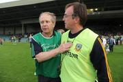 19 July 2008; Meath manager Colm Coyle, right, with Limerick manager Mickey Ned O'Sullivan at the end of the game. GAA Football All-Ireland Senior Championship Qualifier - Round 1, Limerick v Meath, Gaelic Grounds, Limerick. Picture credit: David Maher / SPORTSFILE