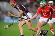 19 July 2008; John Lee, Galway, in action against  Niall McCarthy, Cork. GAA Hurling All-Ireland Senior Championship Qualifier - Round 4, Cork v Galway, Thurles, Co. Tipperary. Picture credit: Ray Ryan / SPORTSFILE