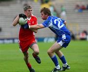 20 July 2008; Paddy McNiece, Tyrone, in action against Mark Connolly, Monaghan. ESB Ulster Minor Football Championship Final, Tyrone v Monaghan, St Tighearnach's Park, Clones, Co. Monaghan. Picture credit: Oliver McVeigh / SPORTSFILE