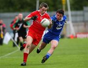 20 July 2008; Matthew Donnelly, Tyrone, in action against Pauric Boyle, Monaghan. ESB Ulster Minor Football Championship Final, Tyrone v Monaghan, St Tighearnach's Park, Clones, Co. Monaghan. Picture credit: Oliver McVeigh / SPORTSFILE