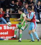 20 July 2008; Dave Mooney, Cork City, in action against Shaun Maher, Drogheda United. eircom League Premier Division, Drogheda United v Cork City, United Park, Drogheda. Photo by Sportsfile