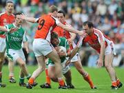 20 July 2008; Ryan Keenan, Fermanagh, in action against Kieran Toner, left, Aaron Kernan, and Aidan O'Rourke, right, Armagh. GAA Football Ulster Senior Championship Final, Armagh v Fermanagh, St Tighearnach's Park, Clones, Co. Monaghan. Picture credit: Brian Lawless / SPORTSFILE