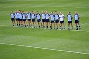 20 July 2008; The Dublin team during the playing of the national anthem. GAA Football Leinster Senior Championship Final, Dublin v Wexford, Croke Park, Dublin. Picture credit: David Maher / SPORTSFILE