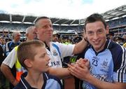 20 July 2008; Dublin manager Paul Caffrey celebrates with Philip McMahon after the game. GAA Football Leinster Senior Championship Final, Dublin v Wexford, Croke Park, Dublin. Picture credit: Ray Lohan / SPORTSFILE *** Local Caption ***