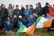 30 May 2015; Irish supporters cheering their compatriot Padraig Harrington. Dubai Duty Free Irish Open Golf Championship 2015, Day 3. Royal County Down Golf Club, Co. Down. Picture credit: Oliver McVeigh / SPORTSFILE