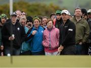 30 May 2015; A disappointed  Padraig Harrington, Ireland, watches as his ball runs of the green on the 8th hole. Dubai Duty Free Irish Open Golf Championship 2015, Day 3. Royal County Down Golf Club, Co. Down. Picture credit: Oliver McVeigh / SPORTSFILE