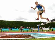 30 May 2015; Sean Collins, St Flannan's, Ennis, Co. Clare in action during the Boys 200 metre Steeplechase senior competition. GloHealth Irish Schools' Track and Field Championships. Tullamore, Co. Offaly. Picture credit: Seb Daly / SPORTSFILE