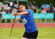 30 May 2015; Eoghan Flynn, Dungarvan CBS, Co. Waterford, in action during the Boys Javelin 700g intermediate competition. GloHealth Irish Schools' Track and Field Championships. Tullamore, Co. Offaly. Picture credit: Seb Daly / SPORTSFILE