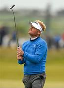 30 May 2015; Soren Kjeldsen, Denmark, reacts after missing a putt for par on the 18th green, finishing with a round of 67 and a 2 shot lead. Dubai Duty Free Irish Open Golf Championship 2015, Day 3. Royal County Down Golf Club, Co. Down. Picture credit: Brendan Moran / SPORTSFILE