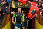 30 May 2015; Munster's Paul O'Connell runs onto the pitch ahead of his warm-up. Guinness PRO12 Final, Munster v Glasgow Warriors. Kingspan Stadium, Ravenhill Park, Belfast. Picture credit: Ramsey Cardy / SPORTSFILE