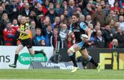 30 May 2015; Henry Pyrgos, Glasgow Warriors, crosses the line to score his side's third try of the game. Guinness PRO12 Final, Munster v Glasgow Warriors. Kingspan Stadium, Ravenhill Park, Belfast. Picture credit: John Dickson / SPORTSFILE