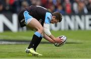 30 May 2015; Henry Pyrgos, Glasgow Warriors, sets down to score his side's third try. Guinness PRO12 Final, Munster v Glasgow Warriors. Kingspan Stadium, Ravenhill Park, Belfast. Picture credit: John Dickson / SPORTSFILE