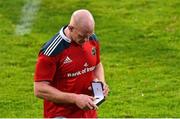 30 May 2015; Munster's Paul O'Connell looks dejectedly at his runner's up medal. Guinness PRO12 Final, Munster v Glasgow Warriors. Kingspan Stadium, Ravenhill Park, Belfast. Picture credit: Ramsey Cardy / SPORTSFILE