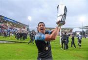 30 May 2015; DTH Van Der Merwe, Glasgow Warriors, celebrates with the trophy. Guinness PRO12 Final, Munster v Glasgow Warriors. Kingspan Stadium, Ravenhill Park, Belfast. Photo by Sportsfile