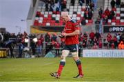 30 May 2015; Munster's Paul O'Connell looks dejectedly at his runner's up medal. Guinness PRO12 Final, Munster v Glasgow Warriors. Kingspan Stadium, Ravenhill Park, Belfast. Photo by Sportsfile