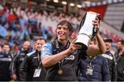 30 May 2015; Jonny Gray, Glasgow Warriors, celebrates with the trophy after the game. Guinness PRO12 Final, Munster v Glasgow Warriors. Kingspan Stadium, Ravenhill Park, Belfast. Photo by Sportsfile