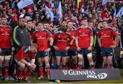 30 May 2015; Dejected Munster players after the game. Guinness PRO12 Final, Munster v Glasgow Warriors. Kingspan Stadium, Ravenhill Park, Belfast. Photo by Sportsfile